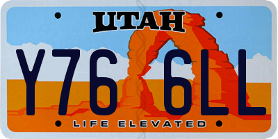 UT license plate Y766LL