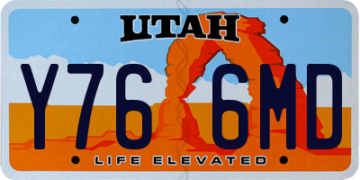 UT license plate Y766MD