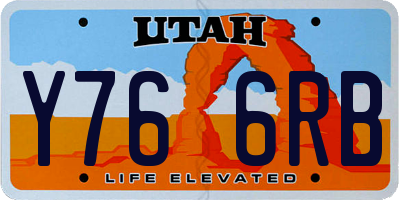 UT license plate Y766RB