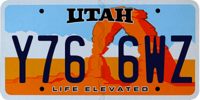UT license plate Y766WZ