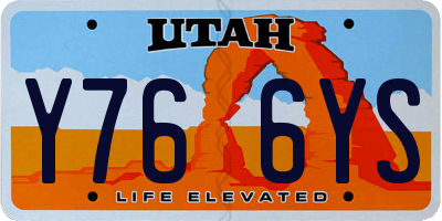 UT license plate Y766YS