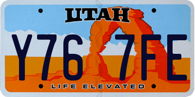 UT license plate Y767FE