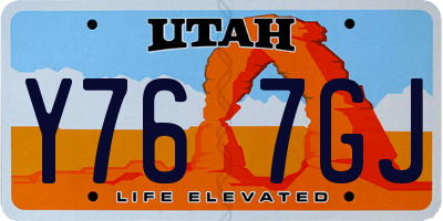 UT license plate Y767GJ