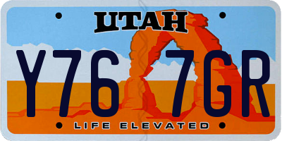 UT license plate Y767GR