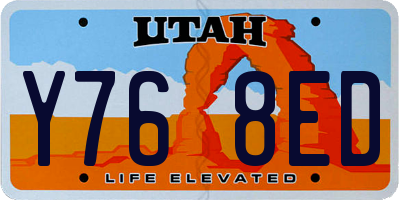 UT license plate Y768ED