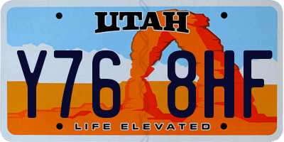 UT license plate Y768HF