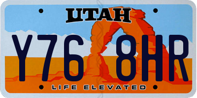UT license plate Y768HR