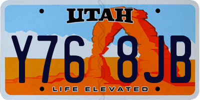 UT license plate Y768JB