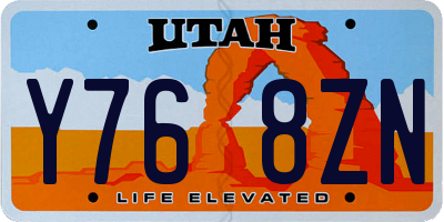 UT license plate Y768ZN