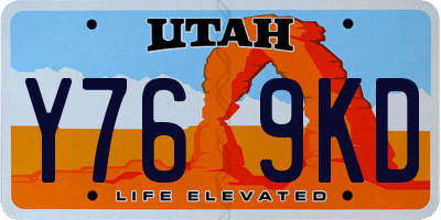 UT license plate Y769KD