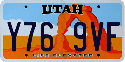 UT license plate Y769VF