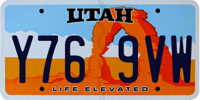 UT license plate Y769VW