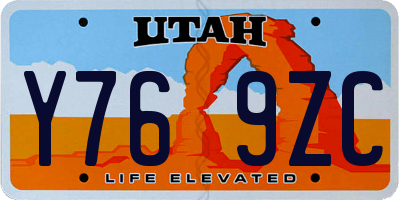 UT license plate Y769ZC