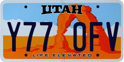 UT license plate Y770FV
