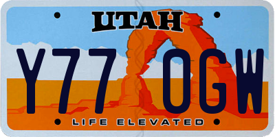UT license plate Y770GW