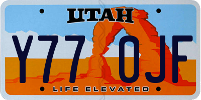 UT license plate Y770JF