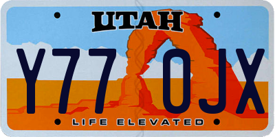 UT license plate Y770JX
