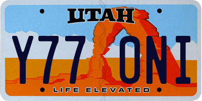 UT license plate Y770NI
