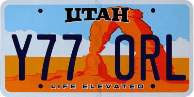 UT license plate Y770RL