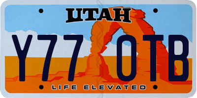 UT license plate Y770TB