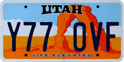UT license plate Y770VF