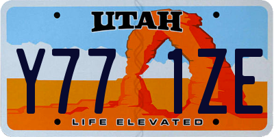 UT license plate Y771ZE