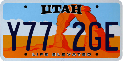 UT license plate Y772GE