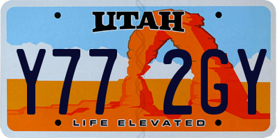 UT license plate Y772GY