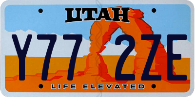 UT license plate Y772ZE