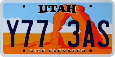 UT license plate Y773AS