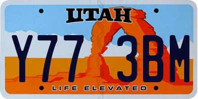 UT license plate Y773BM