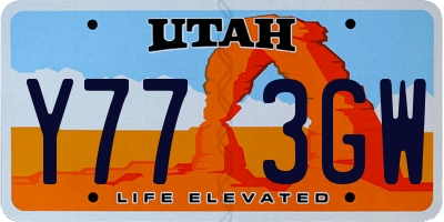 UT license plate Y773GW