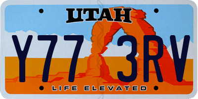 UT license plate Y773RV