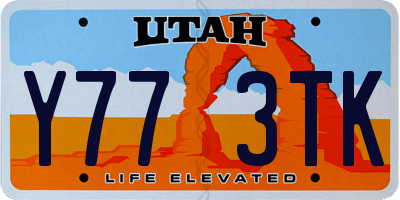 UT license plate Y773TK