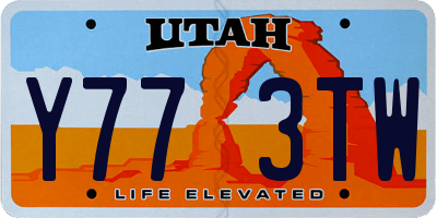UT license plate Y773TW