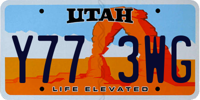 UT license plate Y773WG
