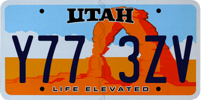 UT license plate Y773ZV