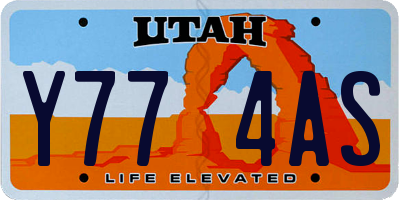 UT license plate Y774AS