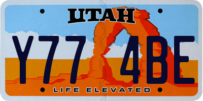 UT license plate Y774BE