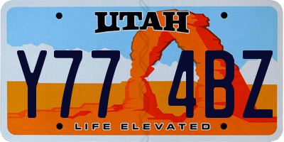 UT license plate Y774BZ