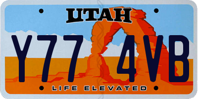 UT license plate Y774VB
