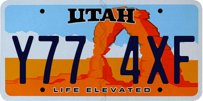 UT license plate Y774XF