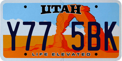 UT license plate Y775BK