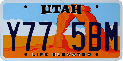 UT license plate Y775BM