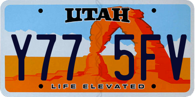 UT license plate Y775FV