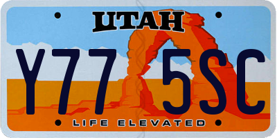 UT license plate Y775SC