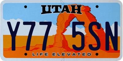 UT license plate Y775SN