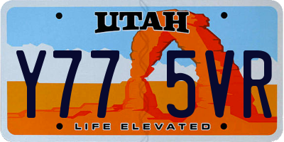 UT license plate Y775VR