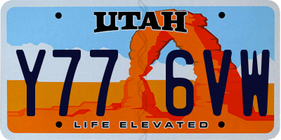 UT license plate Y776VW