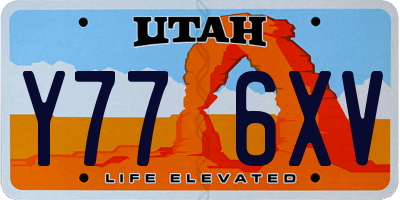 UT license plate Y776XV
